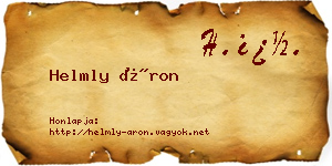 Helmly Áron névjegykártya